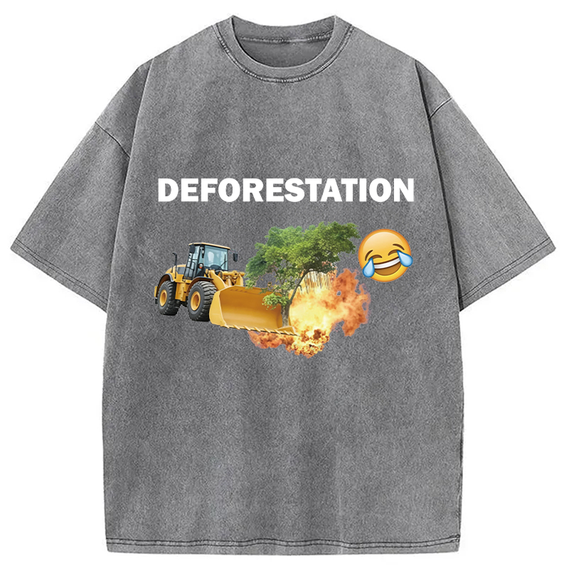 Modecanvas Deforestation DTG Printing Washed T-Shirt