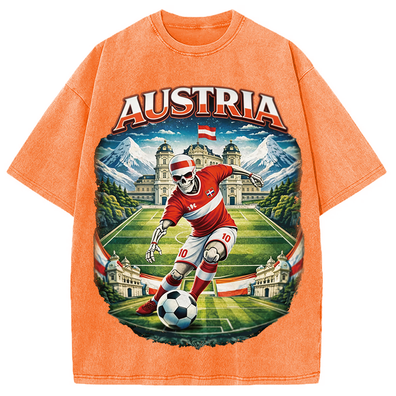 Modecanvas Austria Soccer DTG Printing Washed T-Shirt