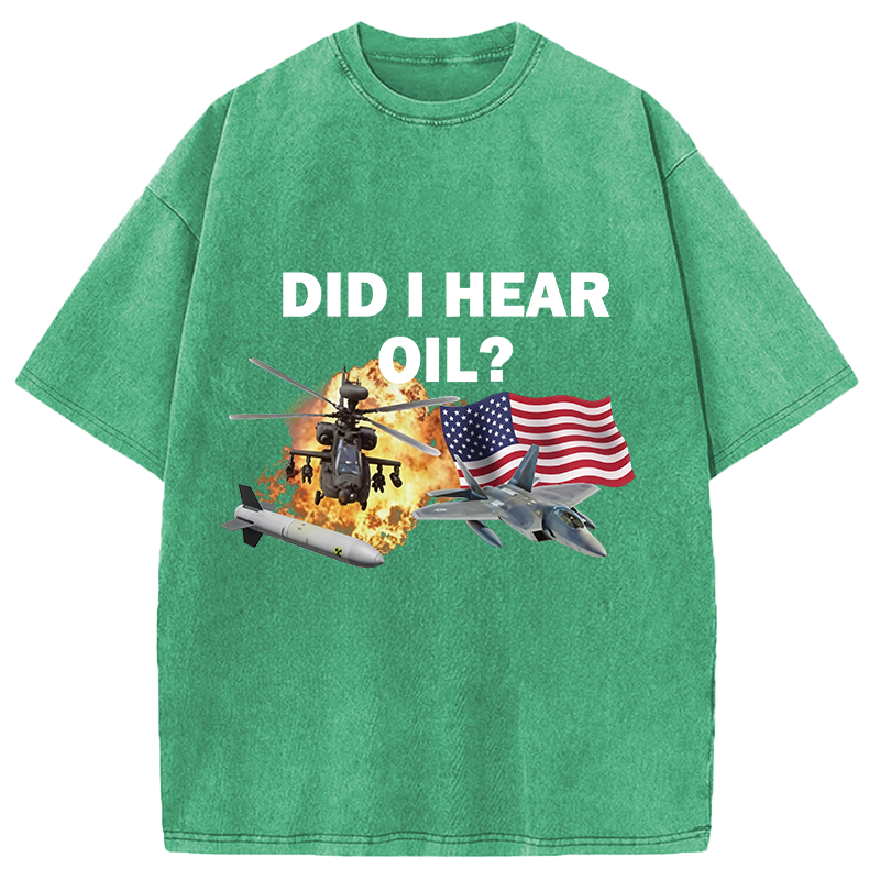 Modecanvas Did I Hear Oil DTG Printing Washed T-Shirt
