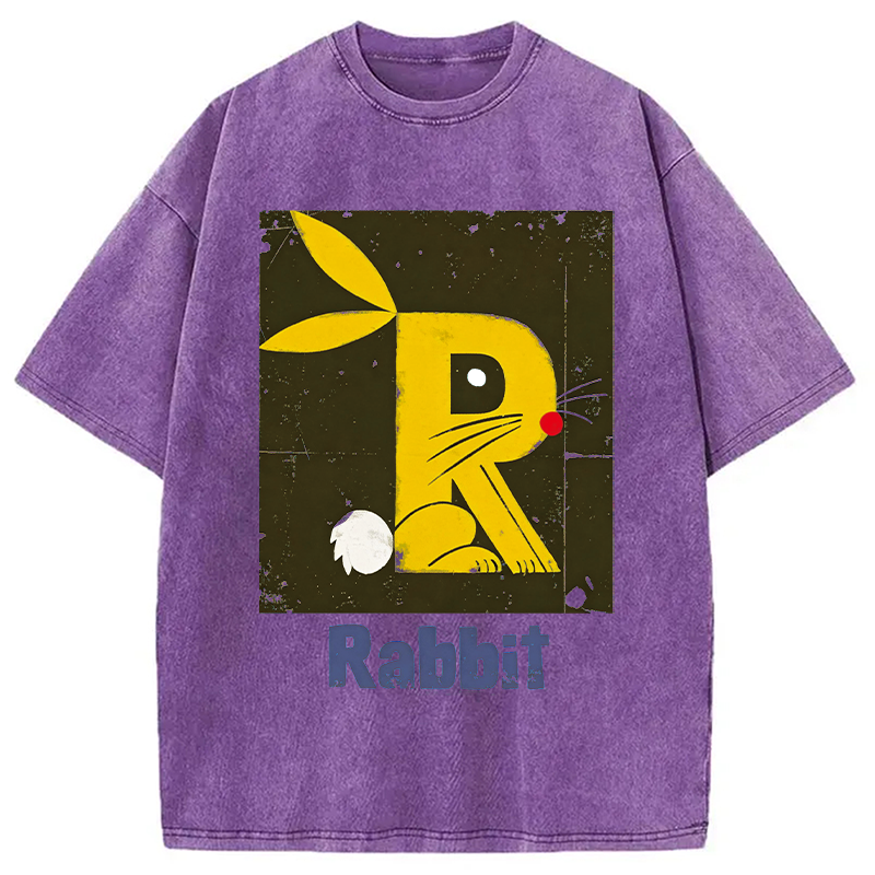 Modecanvas R is For Rabbit DTG Printing Washed T-Shirt
