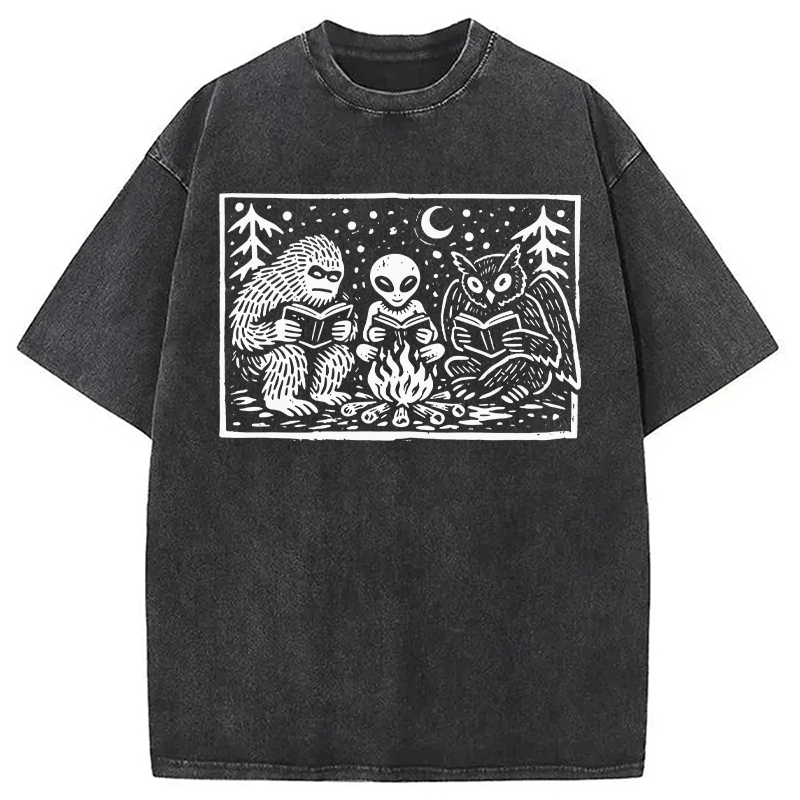 Modecanvas Cryptid Book Club DTG Printing Washed T-Shirt