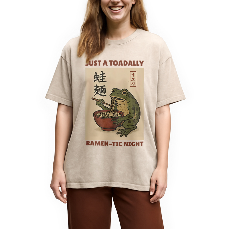 Modecanvas Toadally Fun Ramen Washed T-Shirt