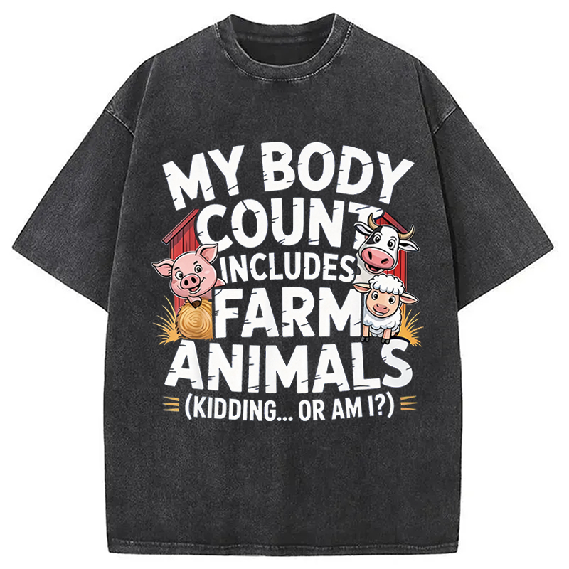 Modecanvas Embarrassing Farmer Meme DTG Printing Washed T-Shirt
