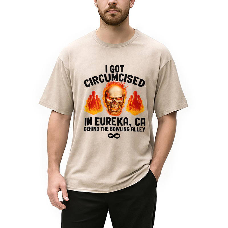 Modecanvas Circumcised Bowling Oddly Funny Meme Washed T-Shirt