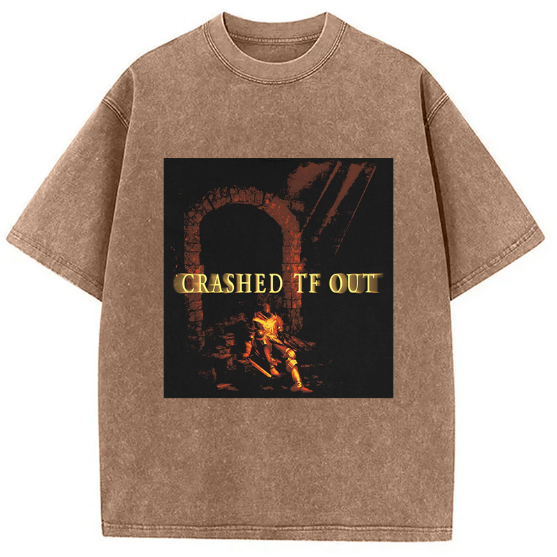 Modecanvas CRASHED TF OUT DTG Printing Washed T-Shirt-modecanvas