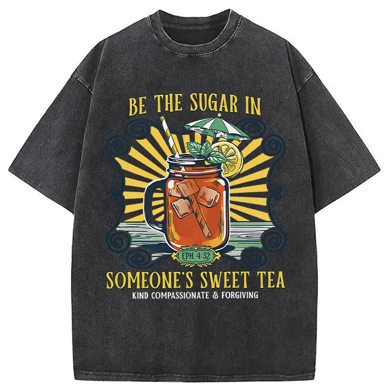 Modecanvas Sweet Tea Sugar DTG Printing Washed T-Shirt