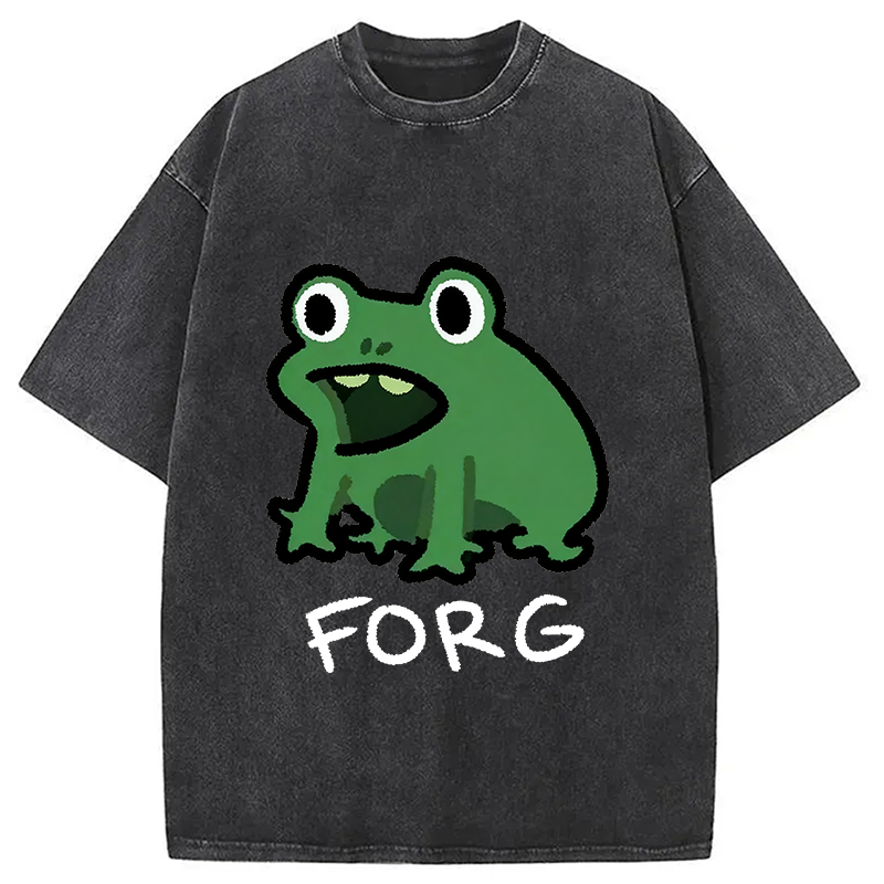 Modecanvas Funny Forg Japanese Washed T-Shirt