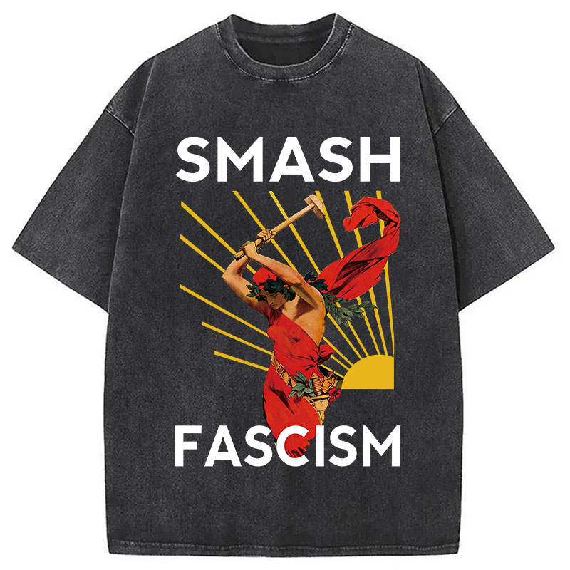Modecanvas Smash Fascism DTG Printing Washed T-Shirt