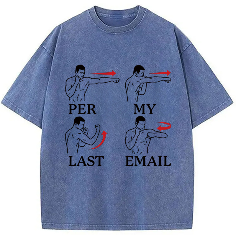 Modecanvas Per My Last Email Funny DTG Printing Washed T-Shirt-modecanvas
