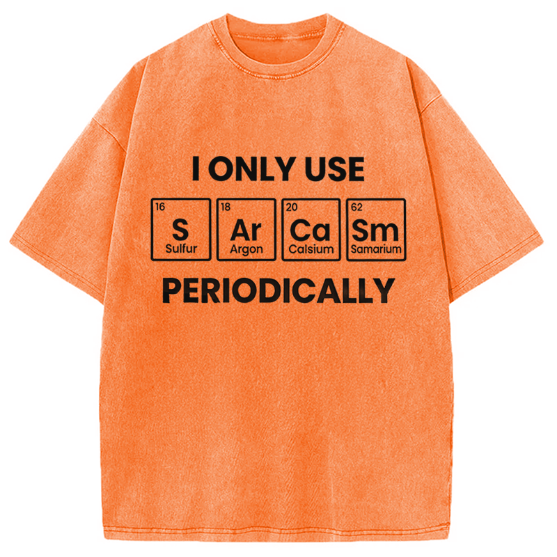 Modecanvas Funny Sarcasm Periodically DTG Printing Washed T-Shirt