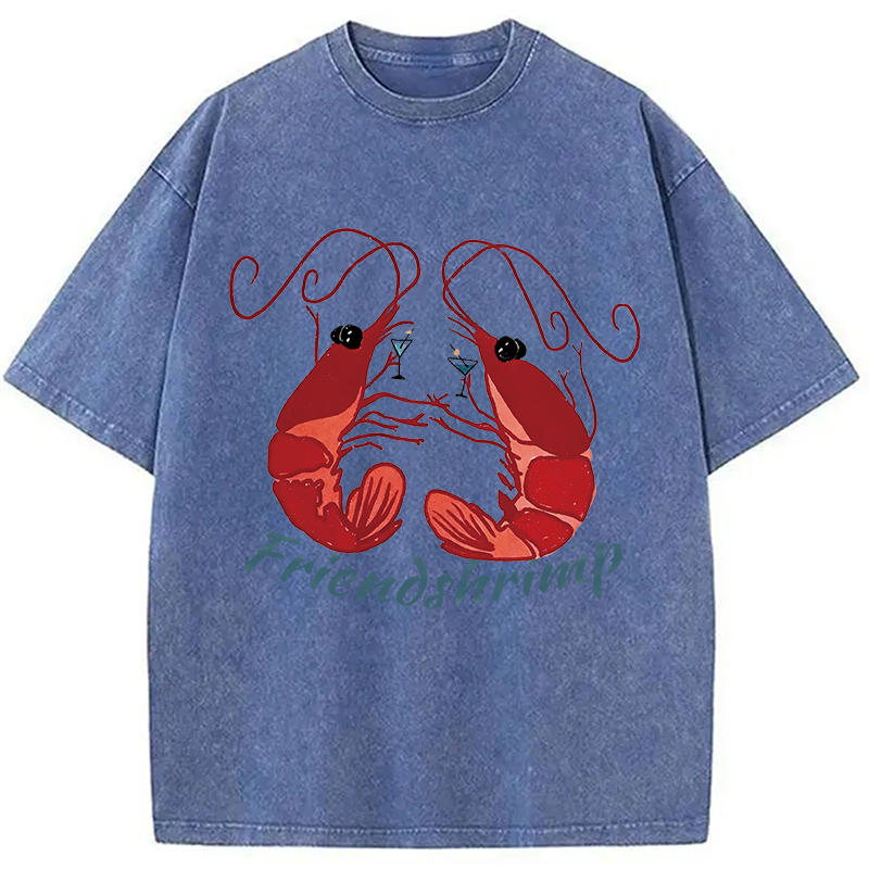 Modecanvas Friendshrimp DTG Printing Washed T-Shirt