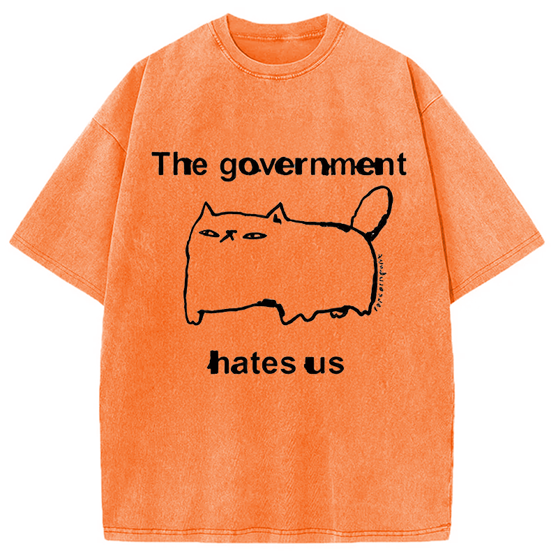 Modecanvas The Government Hates Us DTG Printing Washed T-Shirt