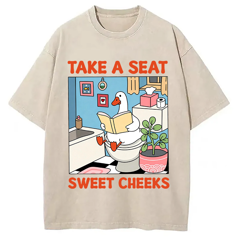 Modecanvas Take A Seat DTG Printing Washed T-Shirt