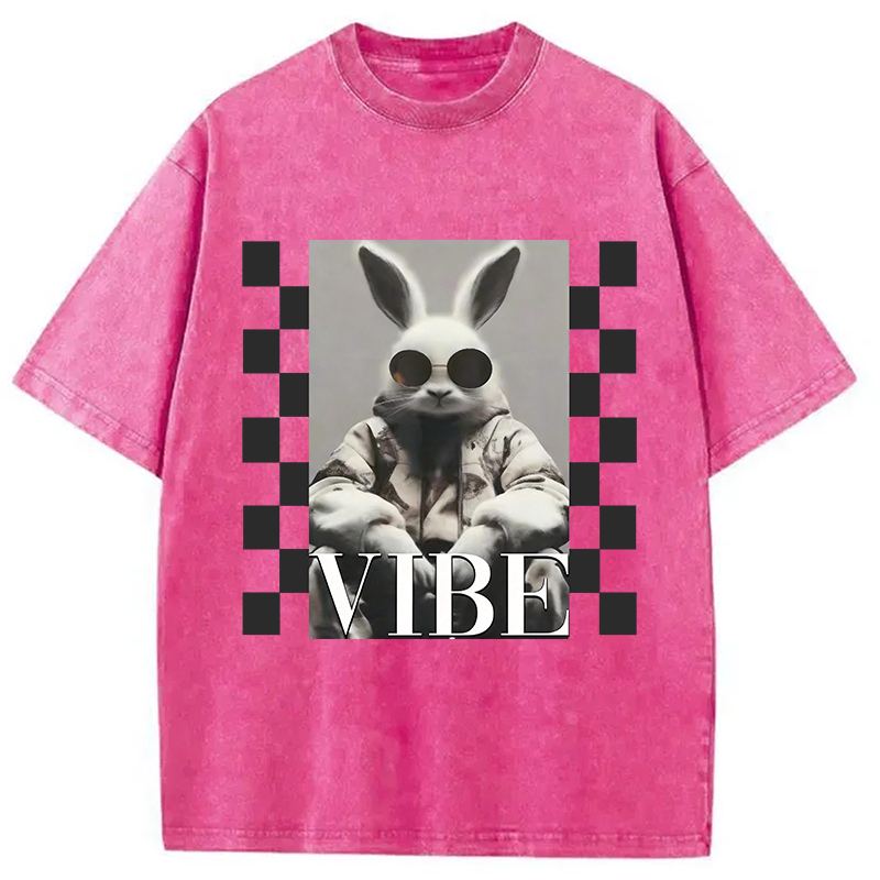 Modecanvas Bunny Vibe Easter DTG Printing Washed T-Shirt
