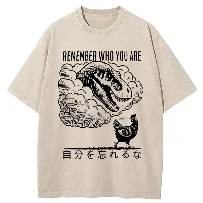 Modecanvas Don'T Forget Who You Are Washed T-Shirt-modecanvas