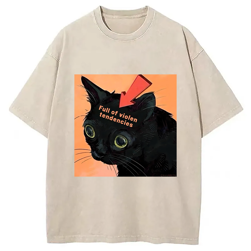 Modecanvas Full of Violen Tendencies Washed T-Shirt