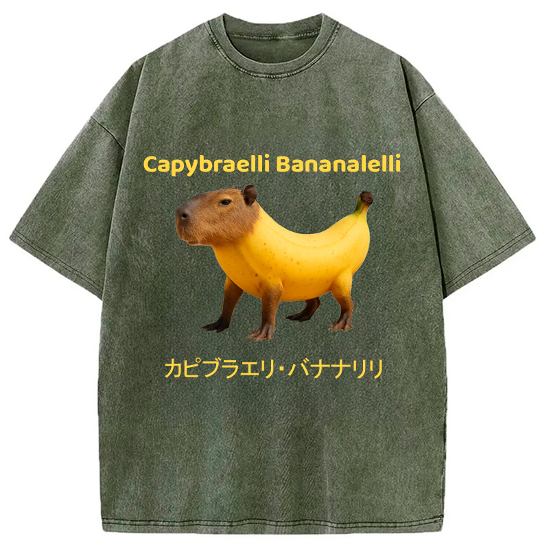 Modecanvas Capybraelli Bananalelli  Washed T-Shirt