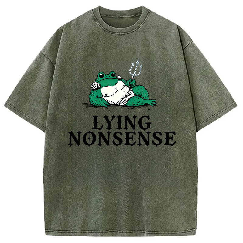 Modecanvas Funny Toad NONSENSE DTG Printing Washed T-Shirt