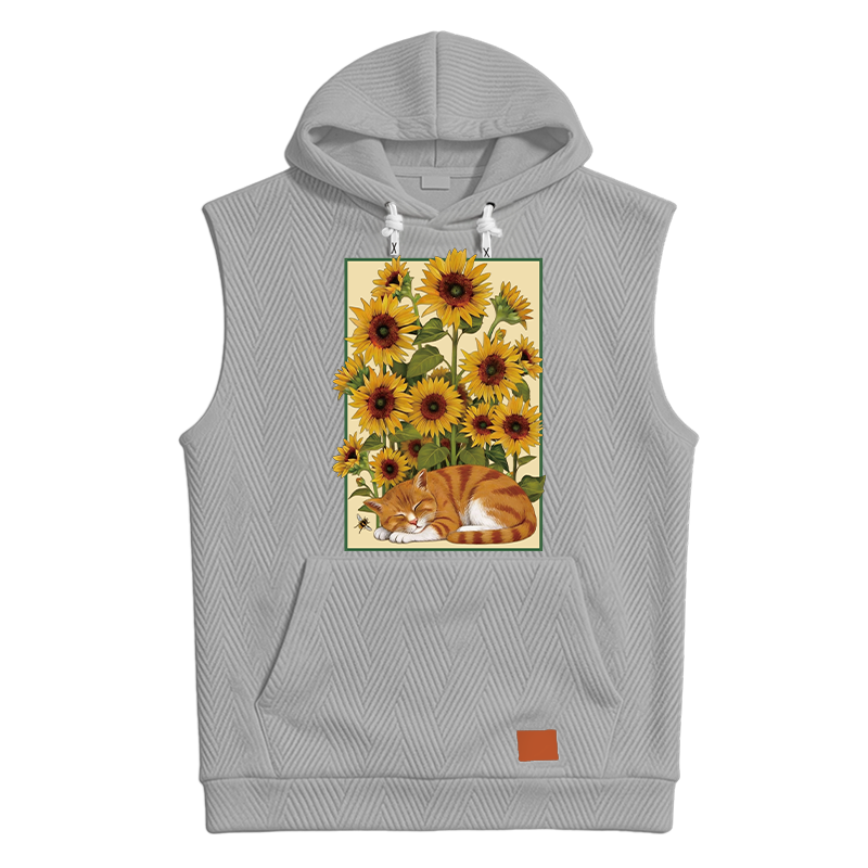 Modecanvas Sunflower Orange Cat Hooded Tank
