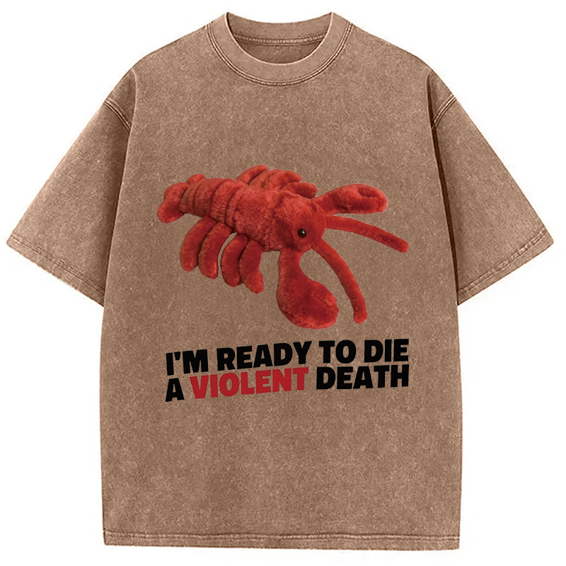 Modecanvas Bye Bye Lobster DTG Printing Washed T-Shirt