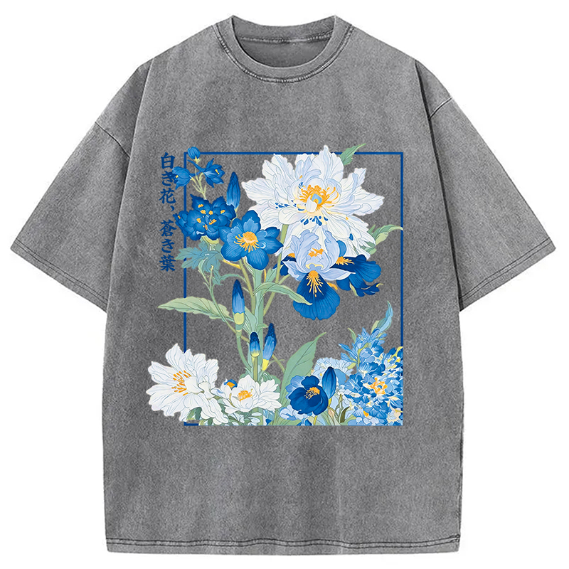 Modecanvas Blossoms Of The Firmament DTG Printing Washed T-Shirt