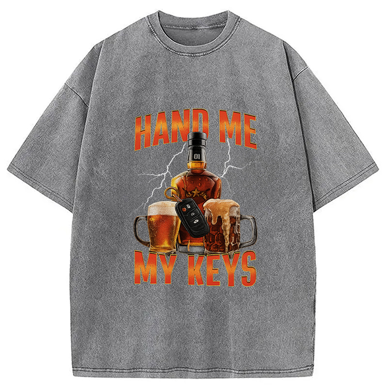 Modecanvas Hand Me The Keys Meme Washed T-Shirt