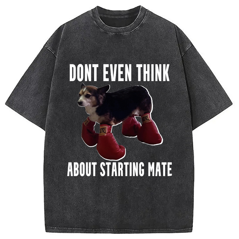 Modecanvas Dont Even Think About Starting Mate DTG Printing Washed T-Shirt