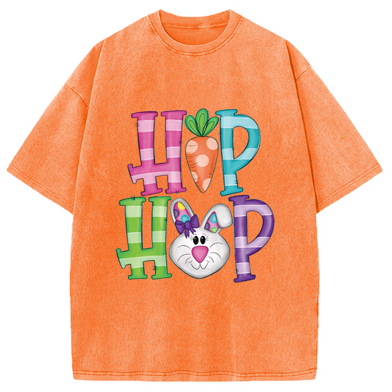 Modecanvas Hip Hop Easter Bunny DTG Printing Washed T-Shirt
