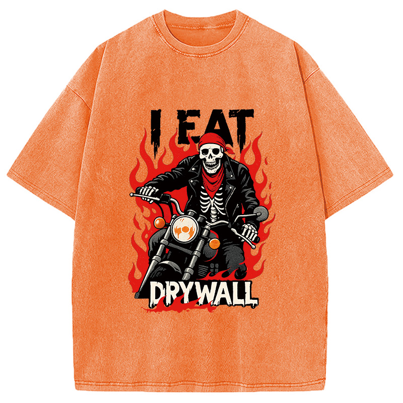 Modecanvas Eat Drywall Funny Meme Washed T-Shirt
