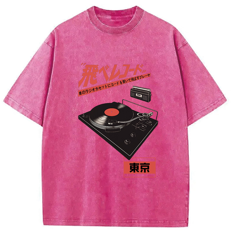Modecanvas Retro Japanese Tokyo Music Washed T-Shirt