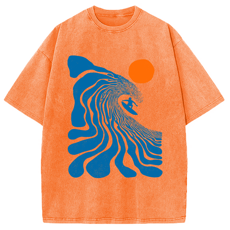 Modecanvas Surfing Time DTG Printing Washed T-Shirt