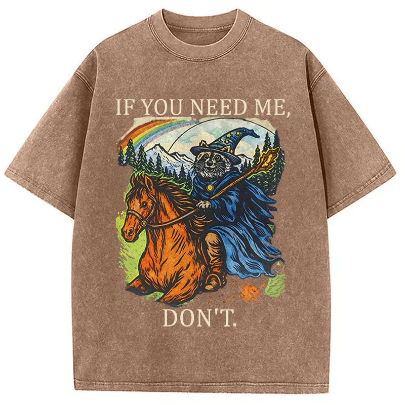 Modecanvas Funny Raccoon Wizard Gamer DTG Printing Washed T-Shirt