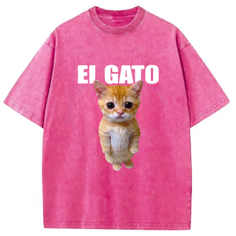 Modecanvas Sad Crying Cat Meme Washed T-Shirt