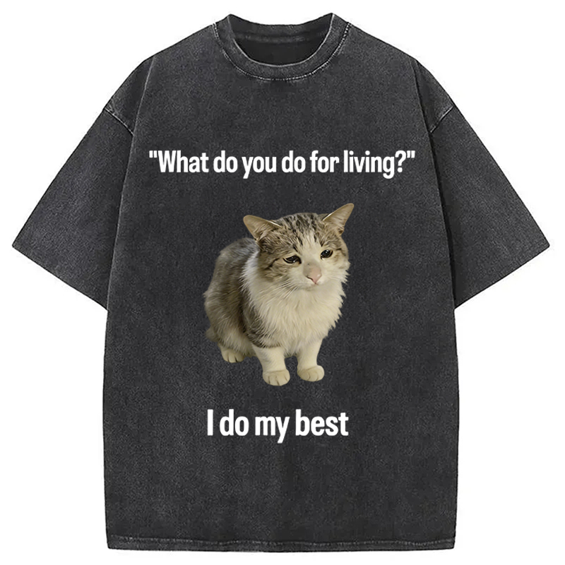 Modecanvas I Do My Best DTG Printing Washed T-Shirt