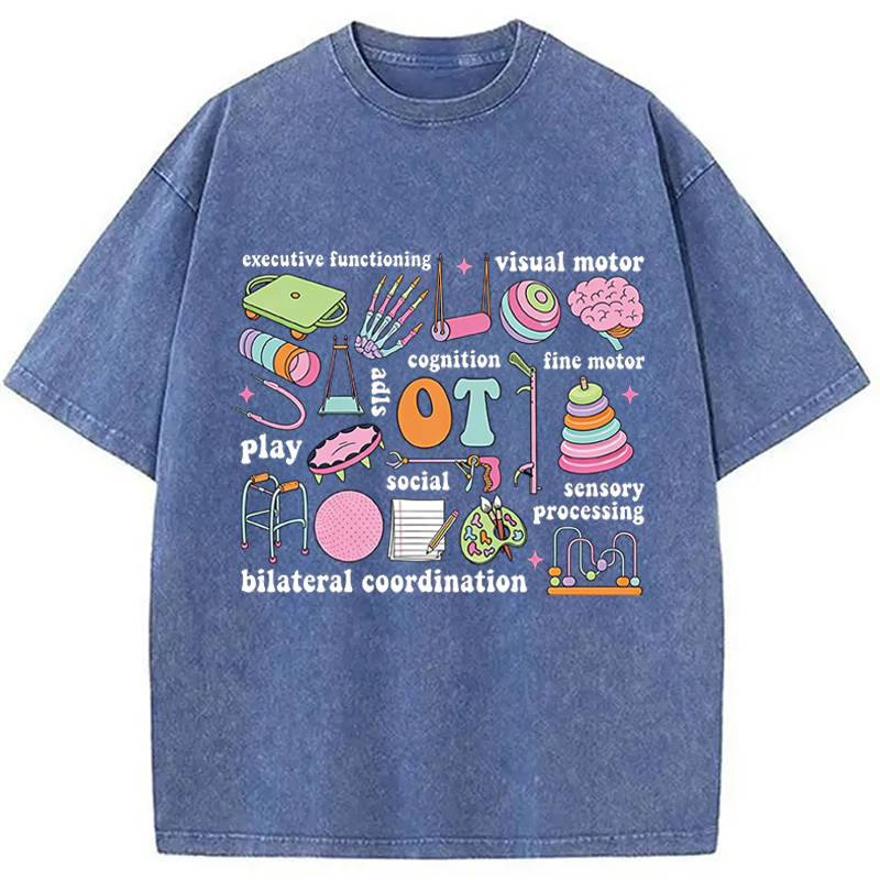 Modecanvas Funny Healthcare Meme DTG Printing Washed T-Shirt