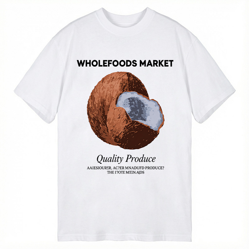 Modecanvas Coconut Print DTG Printing Classic T-Shirt-modecanvas