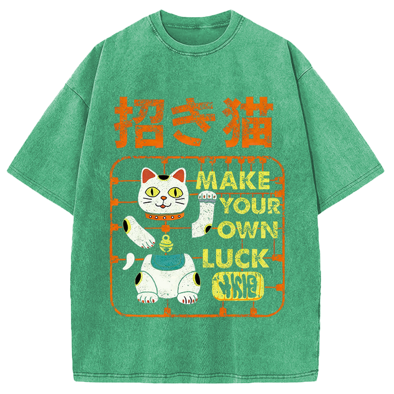 Modecanvas Make your own luck DTG Printing Washed T-Shirt