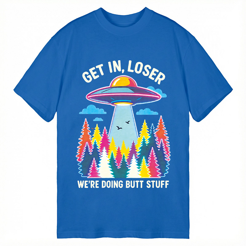 Modecanvas UFO Get In Loser Butt Stuff Forest DTG Printing Classic T-Shirt-modecanvas