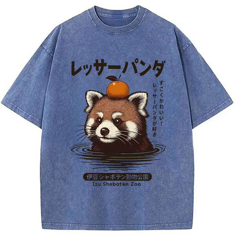 Modecanvas Cute Red Panda Washed T-Shirt