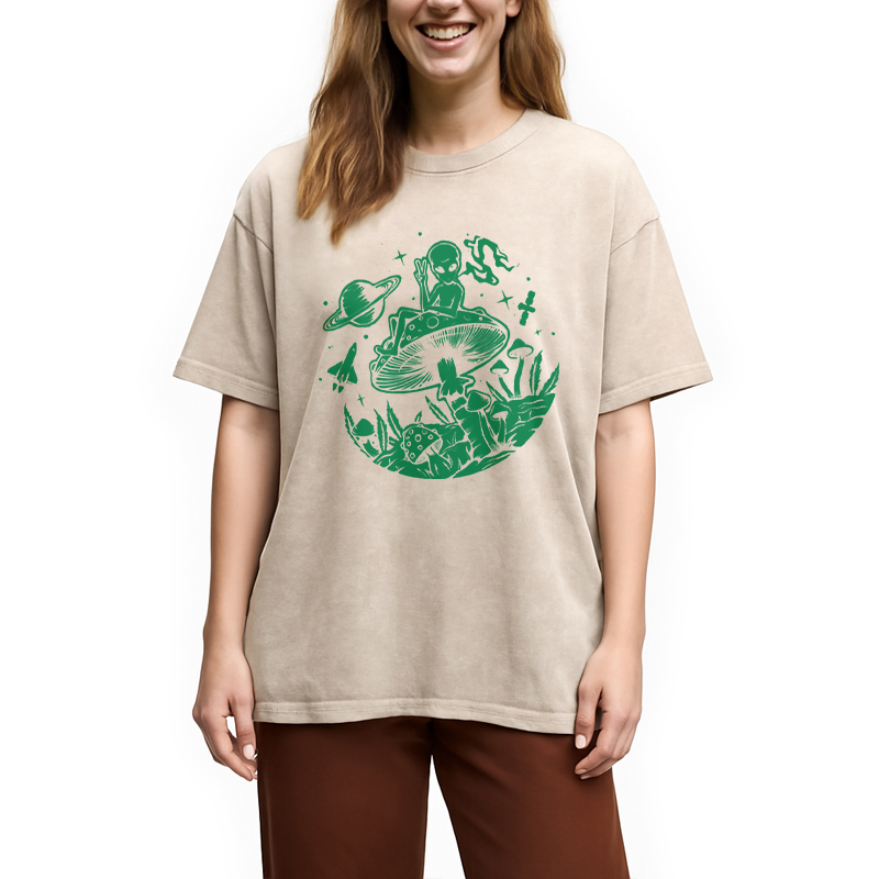Modecanvas Psychedelic Alien Trip Washed T-Shirt