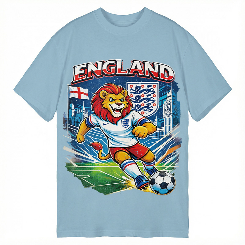Modecanvas England Lion Soccer DTG Printing Classic T-Shirt-modecanvas