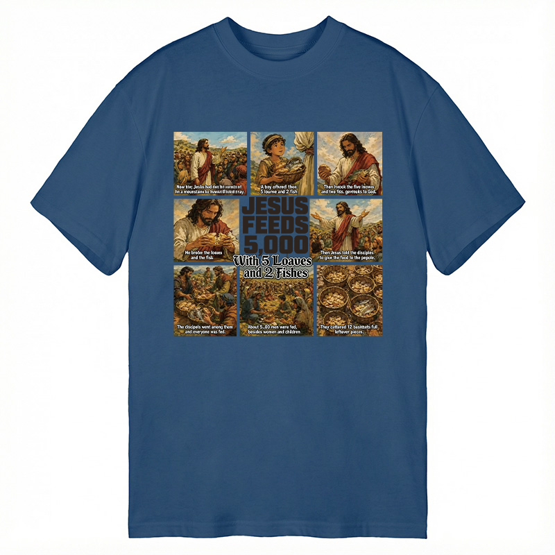 Modecanvas Jesus Feeds 5000 DTG Printing Classic T-Shirt-modecanvas