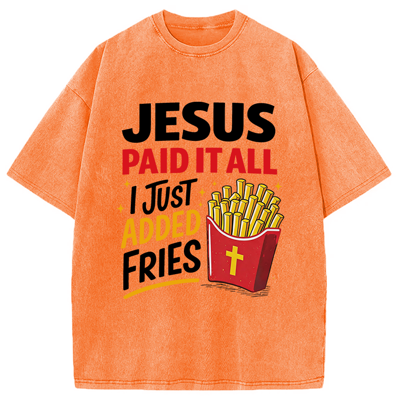 Modecanvas Jesus Paid It All DTG Printing Washed T-Shirt