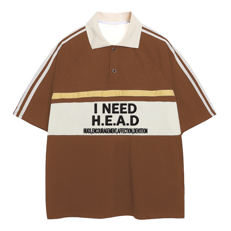 Modecanvas I Need H.E.A.D Polo Embroidered T-Shirt