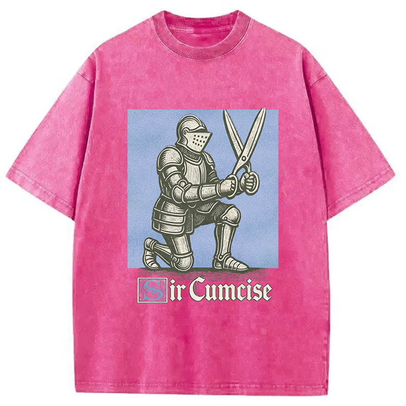Modecanvas Funny Knight Meme DTG Printing Washed T-Shirt