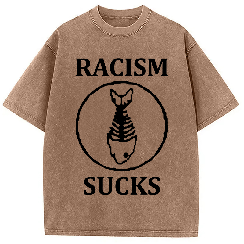 Modecanvas Racism Sucks Washed T-Shirt