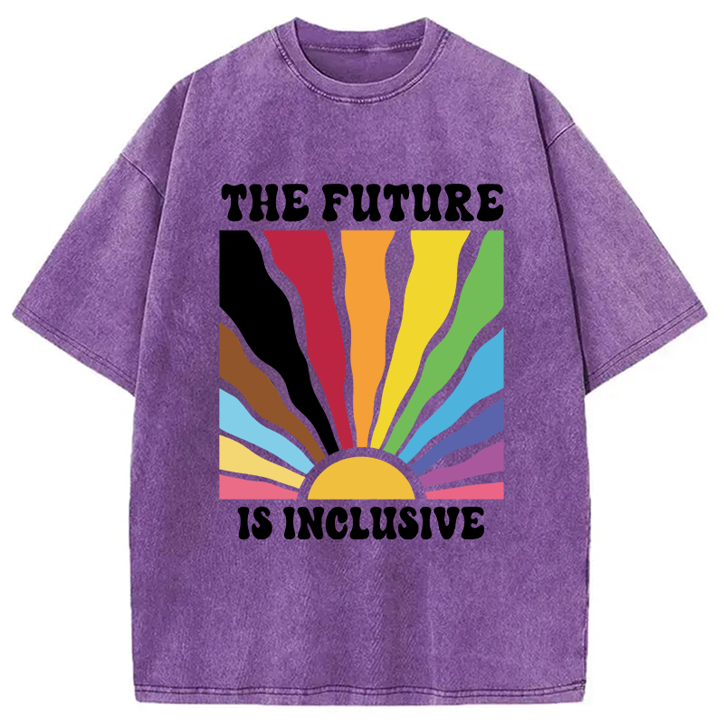 Modecanvas Pride Future Is Inclusive DTG Printing Washed T-Shirt