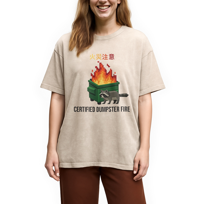 Modecanvas Certified Dumpster Fire Washed T-Shirt