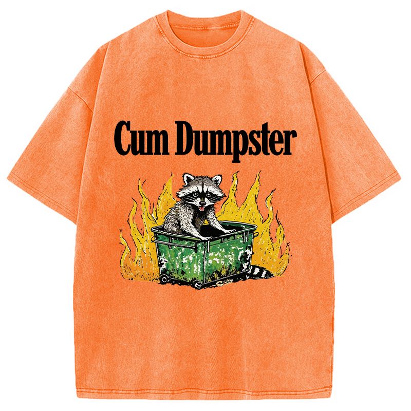 Modecanvas Cum Dumpster Raccoon DTG Printing Washed T-Shirt