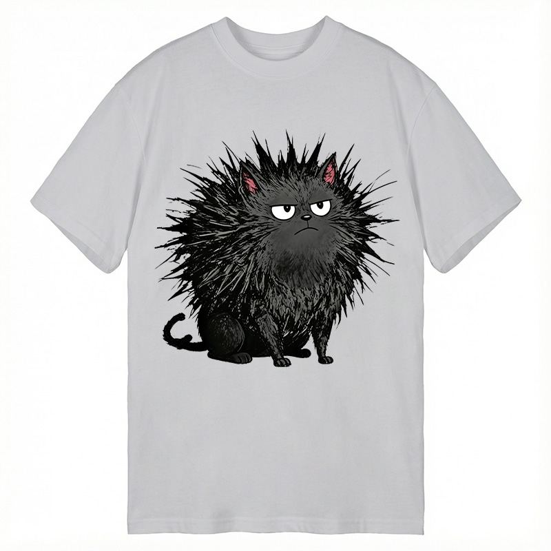 Modecanvas Feral Cat Having A Total Meltdown DTG Printing Classic T-Shirt-modecanvas